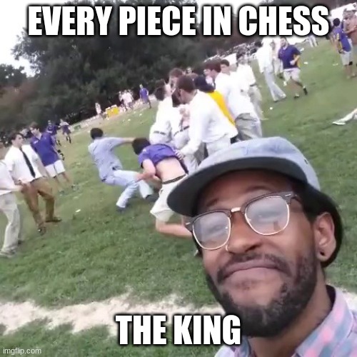 chess in their eyes | EVERY PIECE IN CHESS; THE KING | image tagged in white people fight | made w/ Imgflip meme maker
