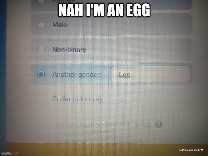 Ha ha ha | NAH I'M AN EGG | image tagged in egg | made w/ Imgflip meme maker