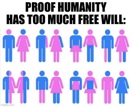 Toilet companies must be thriving | PROOF HUMANITY HAS TOO MUCH FREE WILL: | image tagged in gender chart 58 genders | made w/ Imgflip meme maker