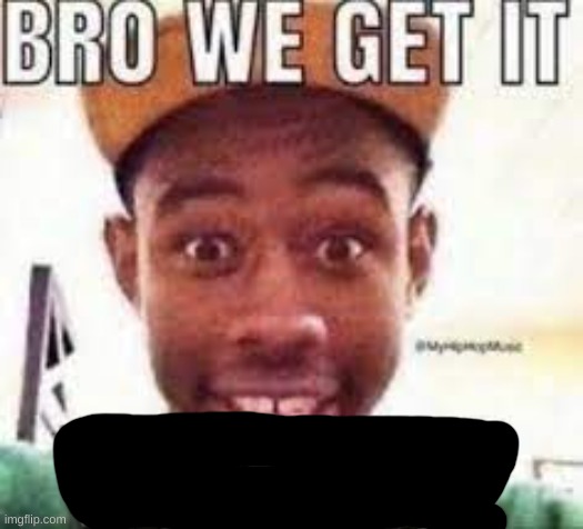 Bro we get it your gay | image tagged in bro we get it your gay | made w/ Imgflip meme maker
