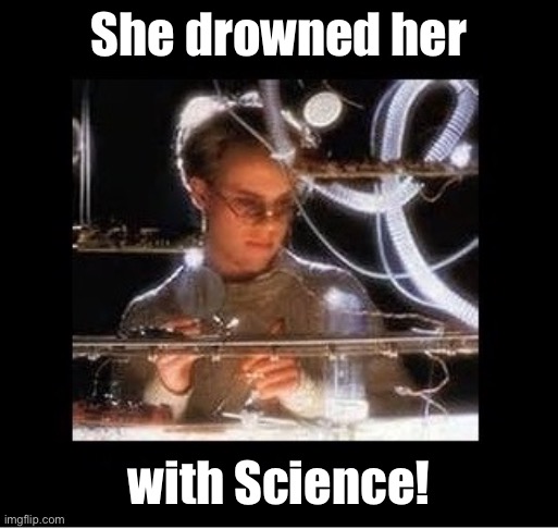 Thomas Dolby | She drowned her with Science! | image tagged in thomas dolby | made w/ Imgflip meme maker