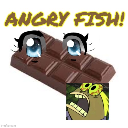 chocolate bar | ANGRY FISH! | image tagged in chocolate bar | made w/ Imgflip meme maker