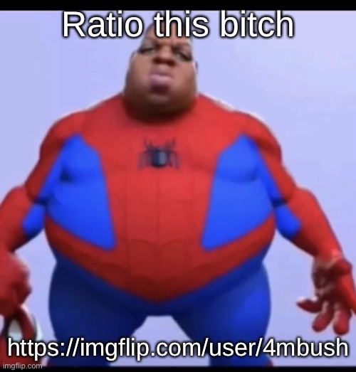 ratio | Ratio this bitch; https://imgflip.com/user/4mbush | image tagged in ratio | made w/ Imgflip meme maker