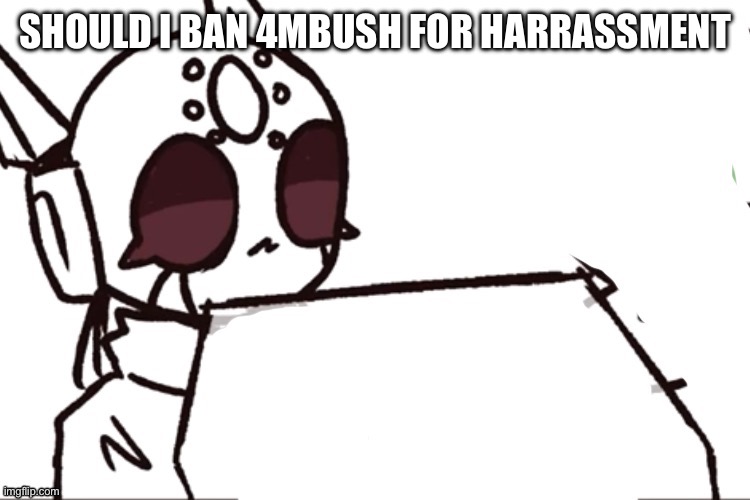 he is harrassmenting as we speak | SHOULD I BAN 4MBUSH FOR HARRASSMENT | image tagged in srs computer | made w/ Imgflip meme maker