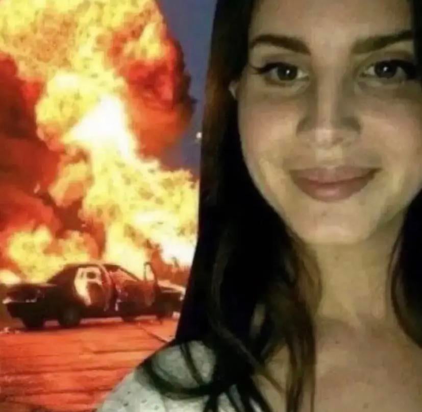 Lana Del Rey on fire Blank Meme Template