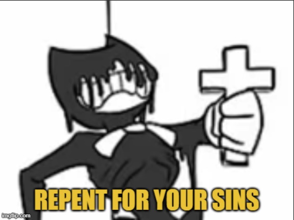 Bendy with a Cross | image tagged in bendy with a cross | made w/ Imgflip meme maker