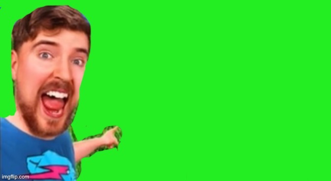 MrBeast deepfake face meme Green Screen Meme Template - Cropped Green