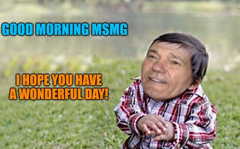 good morning! | GOOD MORNING MSMG; I HOPE YOU HAVE A WONDERFUL DAY! | image tagged in evil-kewlew-toddler,good morning | made w/ Imgflip meme maker