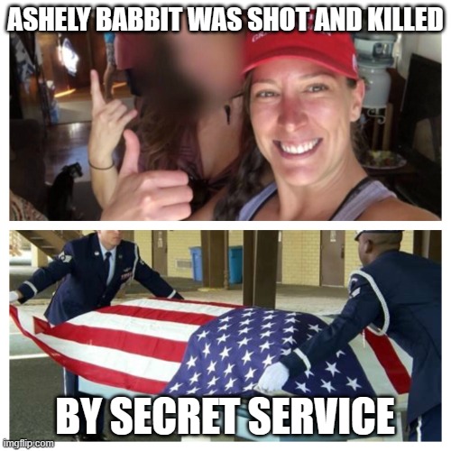 Ashley Babbitt | ASHELY BABBIT WAS SHOT AND KILLED BY SECRET SERVICE | image tagged in ashley babbitt | made w/ Imgflip meme maker