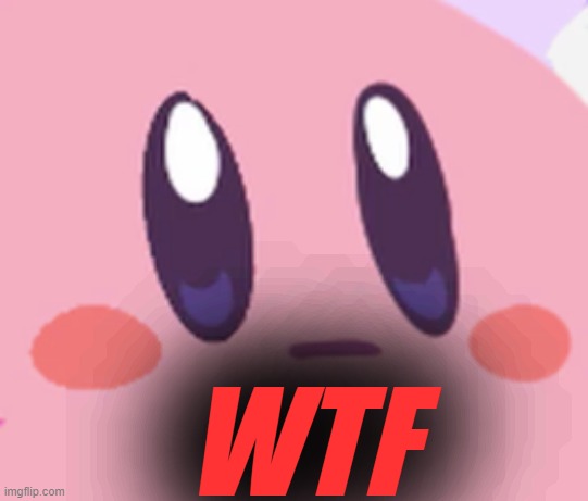 Blank Kirby Face | WTF | image tagged in blank kirby face | made w/ Imgflip meme maker
