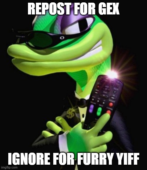 Gex | REPOST FOR GEX; IGNORE FOR FURRY YIFF | image tagged in gex | made w/ Imgflip meme maker