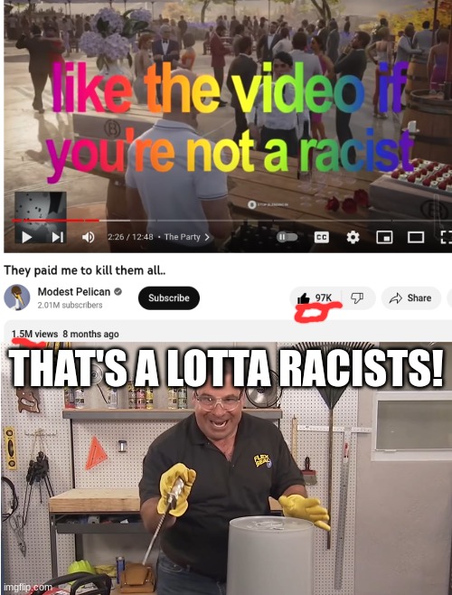 This is rather worrying | THAT'S A LOTTA RACISTS! | image tagged in phil swift that's a lotta damage flex tape/seal | made w/ Imgflip meme maker