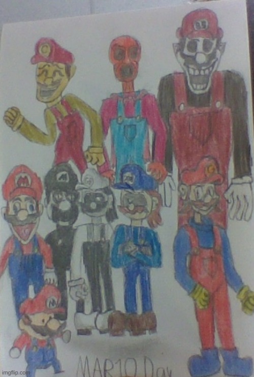 MAR10 Day | image tagged in mario,drawing | made w/ Imgflip meme maker