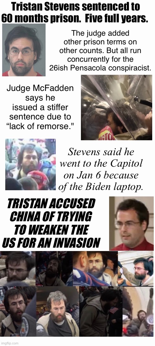 Trist &Spout Gets 5 | image tagged in terrorist,assault,treason,q coup conspiracist,traitor,reporting to prison when | made w/ Imgflip meme maker