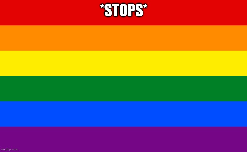 Pride flag | *STOPS* | image tagged in pride flag | made w/ Imgflip meme maker