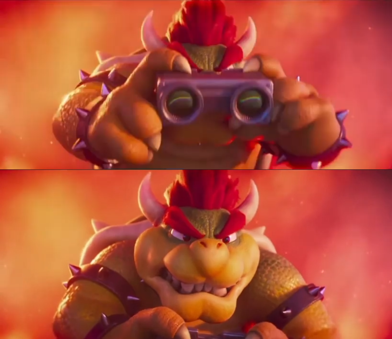 Bowser with binoculars Blank Meme Template