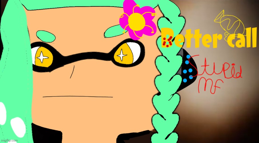 Guys I'm back so I made art of one of my ocs: mint | made w/ Imgflip meme maker
