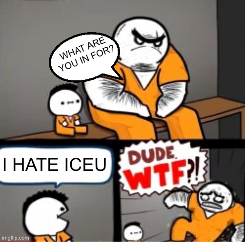 Not a hate meme | WHAT ARE YOU IN FOR? I HATE ICEU | image tagged in what are you in here for,iceu | made w/ Imgflip meme maker