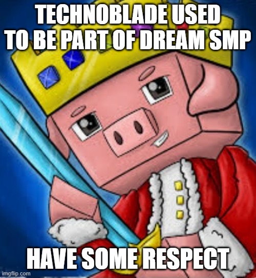 Technoblade's channel icon | TECHNOBLADE USED TO BE PART OF DREAM SMP HAVE SOME RESPECT | image tagged in technoblade's channel icon | made w/ Imgflip meme maker