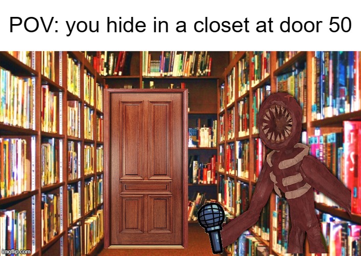heartbeat | POV: you hide in a closet at door 50 | image tagged in library,memes,funny,fnf | made w/ Imgflip meme maker