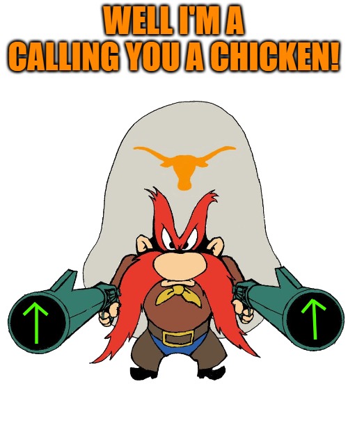 WELL I'M A CALLING YOU A CHICKEN! | image tagged in sam | made w/ Imgflip meme maker