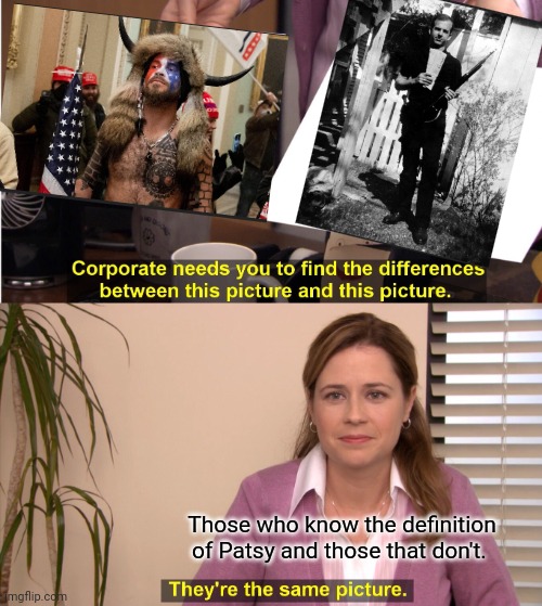 They're The Same Picture Meme | Those who know the definition of Patsy and those that don't. | image tagged in memes,they're the same picture | made w/ Imgflip meme maker