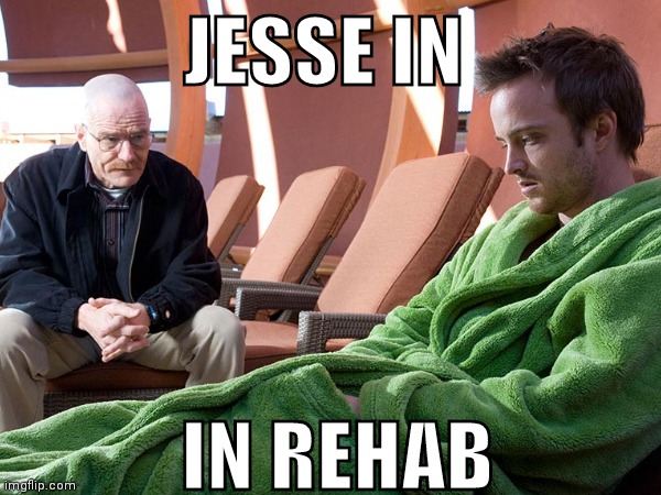 too much time on the Los Pollos Hermanos DS game | JESSE IN; IN REHAB | image tagged in breaking bad,better call saul,memes,funny | made w/ Imgflip meme maker
