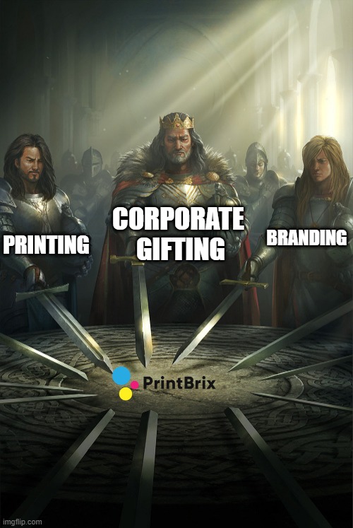 Swords united | CORPORATE 
GIFTING; PRINTING; BRANDING | image tagged in swords united | made w/ Imgflip meme maker