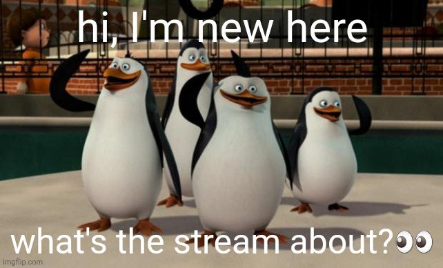 what do I do | hi, I'm new here; what's the stream about?👀 | image tagged in just smile and wave boys | made w/ Imgflip meme maker