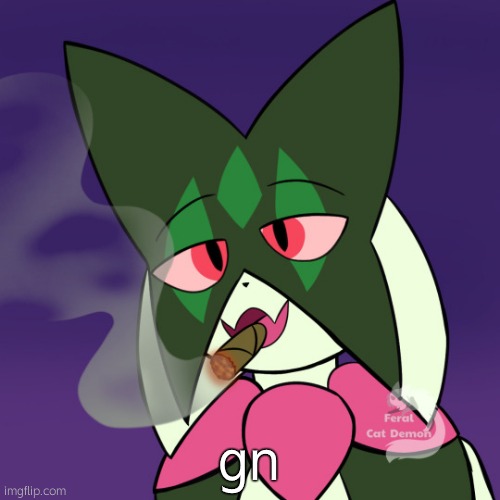 Meowscarada smoking | gn | image tagged in meowscarada smoking | made w/ Imgflip meme maker