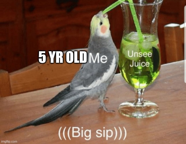 Unsee juice | 5 YR OLD | image tagged in unsee juice | made w/ Imgflip meme maker