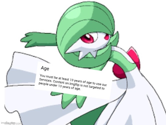 New (terrible) template | image tagged in gardevoir underage user | made w/ Imgflip meme maker