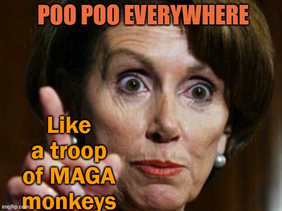 Nancy Pelosi No Spending Problem | POO POO EVERYWHERE Like a troop of MAGA monkeys | image tagged in nancy pelosi no spending problem | made w/ Imgflip meme maker
