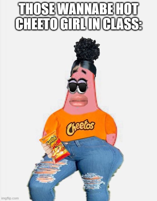 THOSE WANNABE HOT CHEETO GIRL IN CLASS: | made w/ Imgflip meme maker