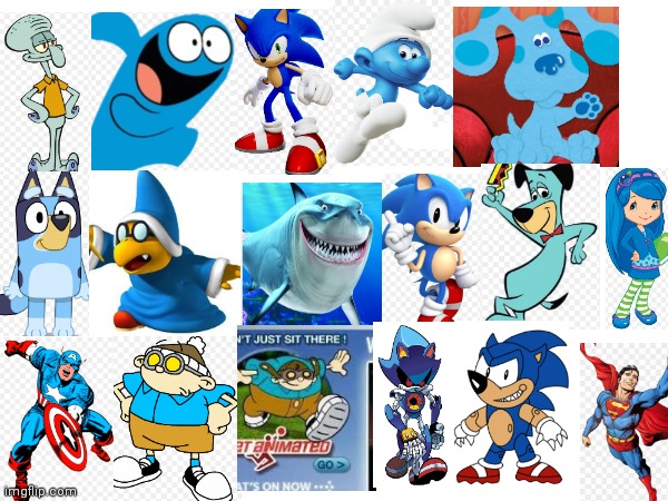 Characters that are blue part 1 | image tagged in cartoons | made w/ Imgflip meme maker