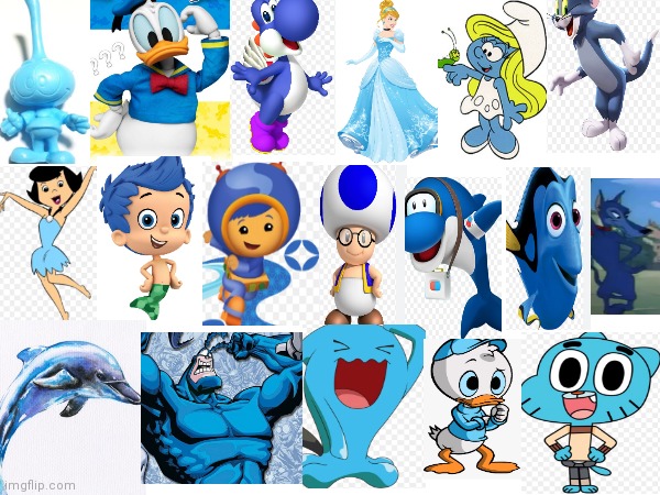 Characters that are blue part 2 | image tagged in cartoons | made w/ Imgflip meme maker