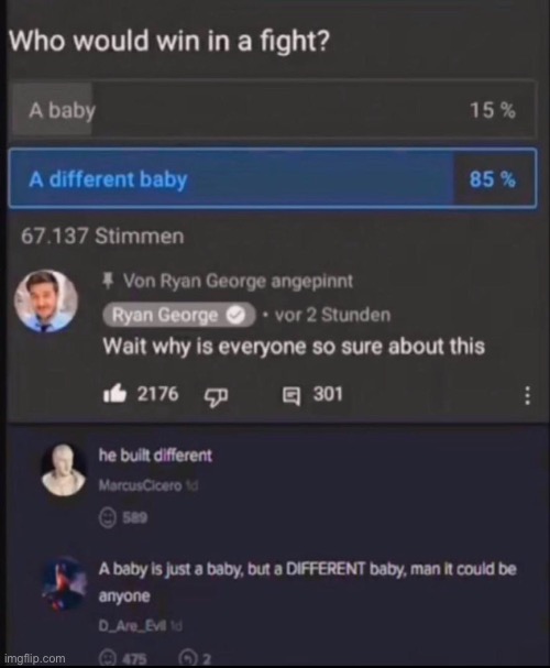 Yeah but the baby is DIFFERENT | image tagged in memes,unfunny | made w/ Imgflip meme maker