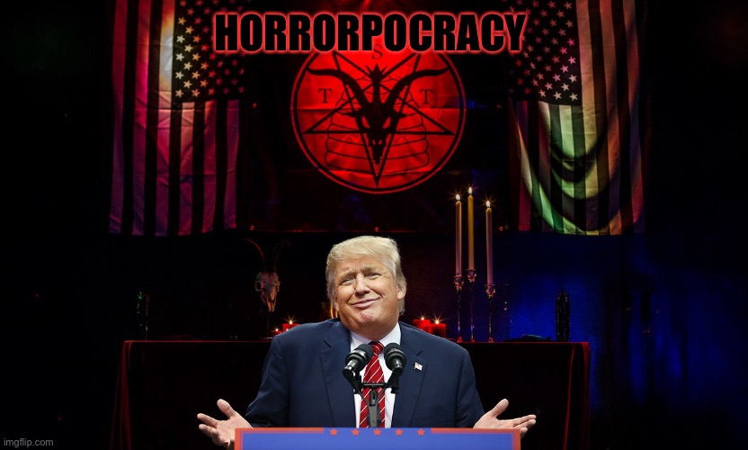 Satanic Temple | HORRORPOCRACY | image tagged in satanic temple | made w/ Imgflip meme maker