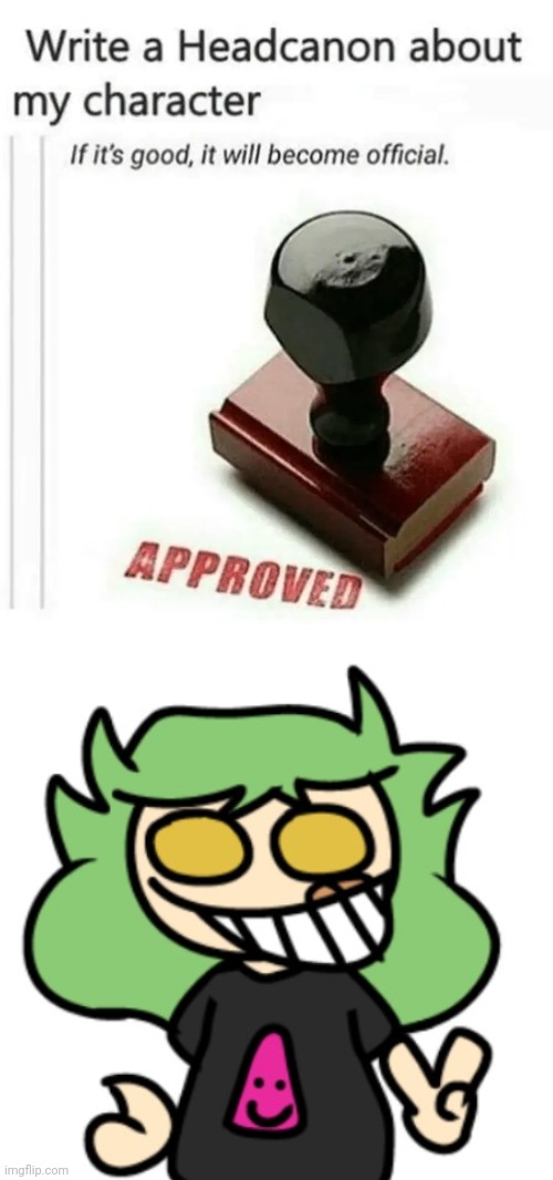 image tagged in write a headcanon about my character | made w/ Imgflip meme maker