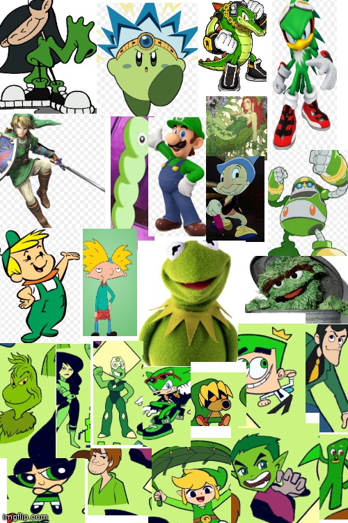 Character's that are green part 1 | image tagged in cartoons | made w/ Imgflip meme maker