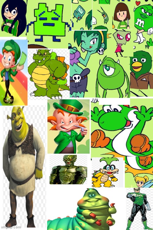 Characters that are green part 2 | image tagged in cartoons | made w/ Imgflip meme maker