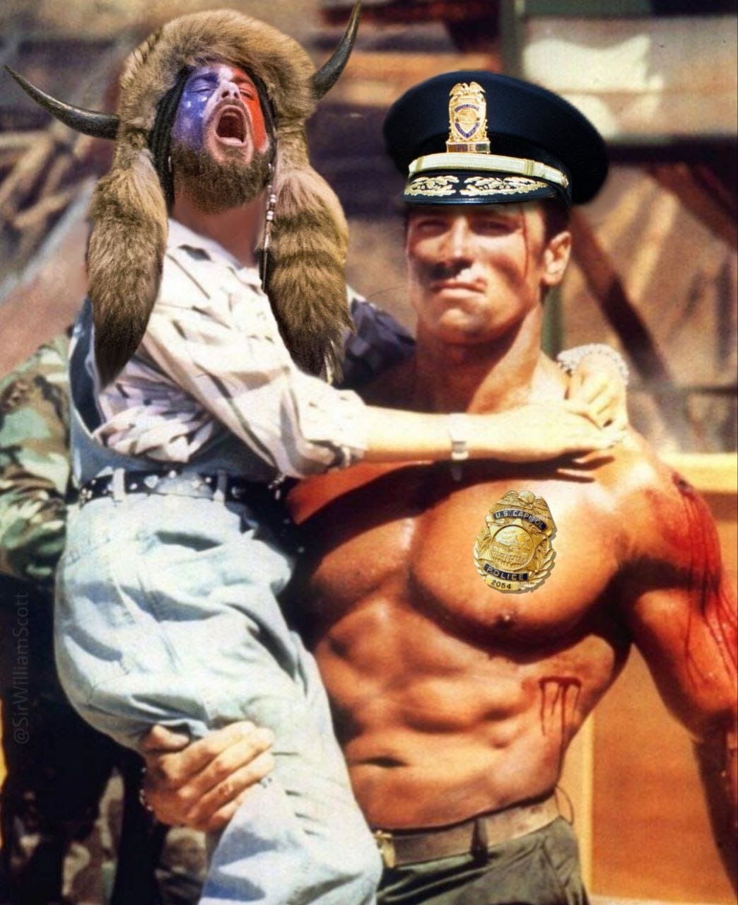 Caption Please! | image tagged in bison boi,shaman,antifa,posers,jacob chansley,elon musk | made w/ Imgflip meme maker