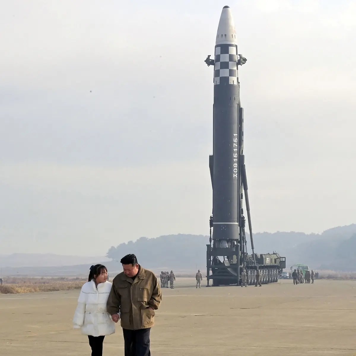 High Quality Kim and his daughter-ICBM Blank Meme Template