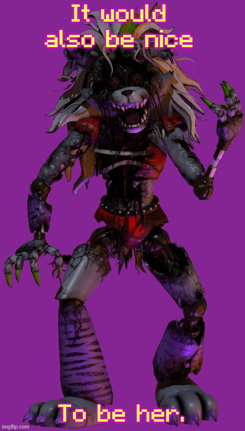 The context is found in the comments section of the meme that this comes from. | It would also be nice; To be her. | made w/ Imgflip meme maker