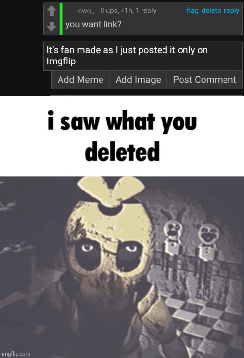 image tagged in i saw what you deleted | made w/ Imgflip meme maker