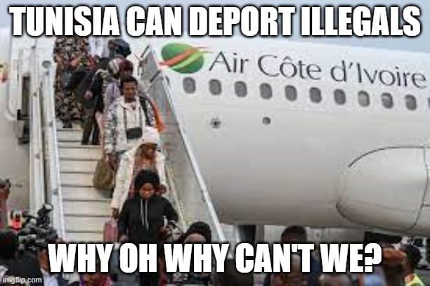 TUNISIA CAN DEPORT ILLEGALS; WHY OH WHY CAN'T WE? | image tagged in memes | made w/ Imgflip meme maker