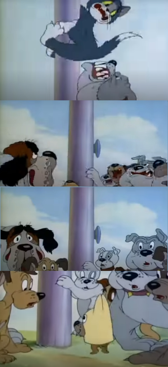 High Quality Tom and Jerry Pole meme Blank Meme Template