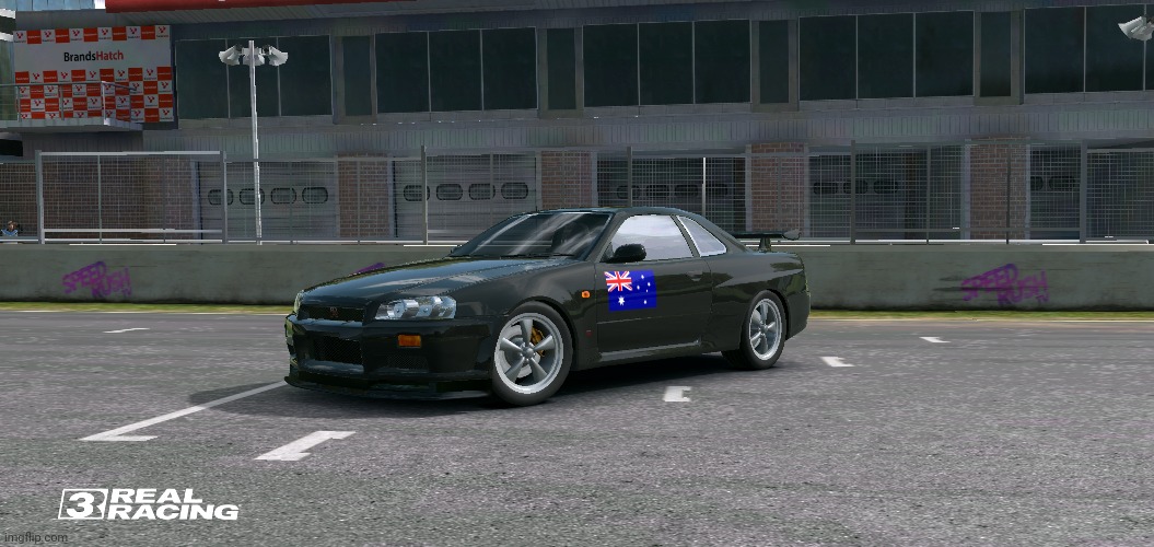 I'm have a Skyline GT-R R34 in Real Racing 3 | image tagged in real racing 3,nissan skyline | made w/ Imgflip meme maker