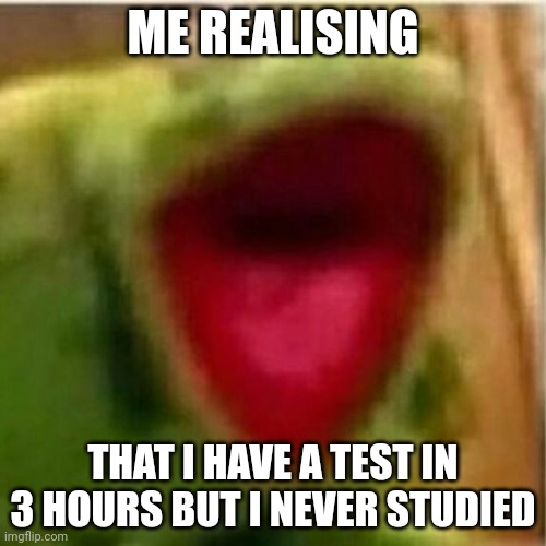 I HATE WHEN THIS HAPPENS | ME REALISING; THAT I HAVE A TEST IN 3 HOURS BUT I NEVER STUDIED | image tagged in ahhhhhhhhhhhhh | made w/ Imgflip meme maker