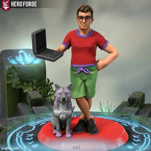 I made myself in Hero Forge (with a wolf cuz why not) | made w/ Imgflip meme maker